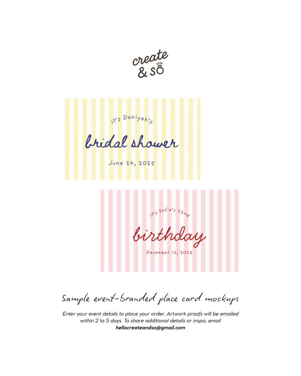 Event-Branded Place Cards